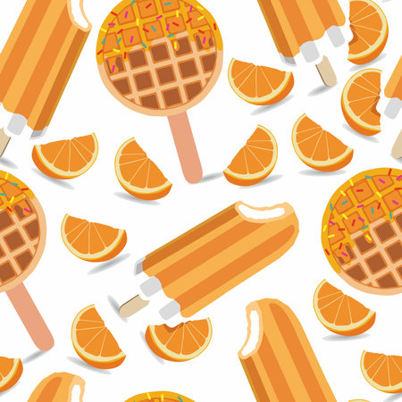Ice cream collection seamless patternのイラスト素材