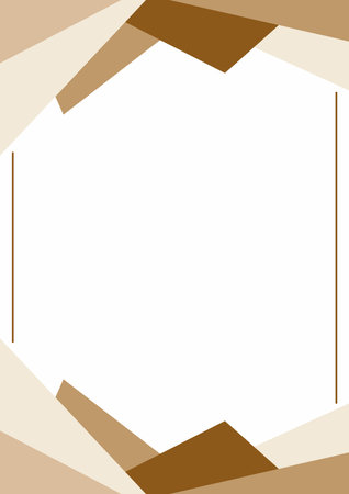 Frame or border with empty space. Abstract background brown stripes and triangles on white backgroundのイラスト素材