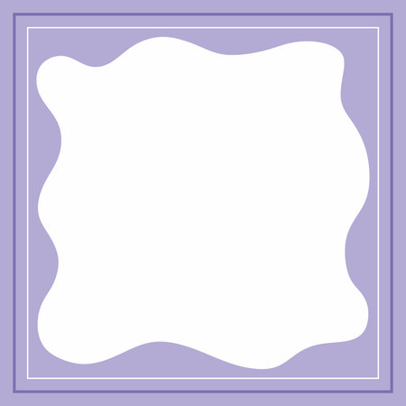 Frame or border. Violet and white background color with stripe line and wavy shape. Suitable for social media post.のイラスト素材