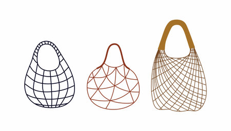 Vector different types of eco bags. Zero waste. Set or collectionのイラスト素材