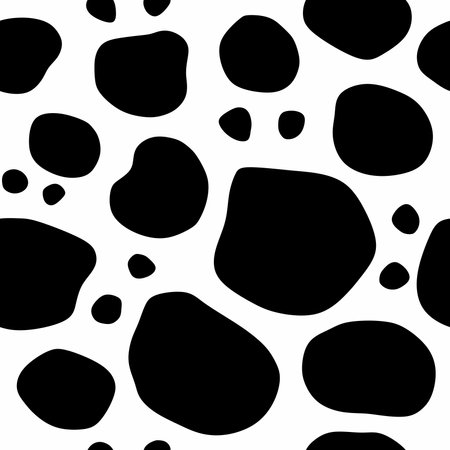 Animal seamless pattern. Cow Hide, Holstein cattle texture. Mammals Fur. Print skin. Predator Camouflage. Printable Background. Vector illustration.のイラスト素材