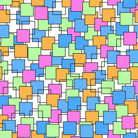 Seamless pattern with colorful squares. Lines and squares.のイラスト素材
