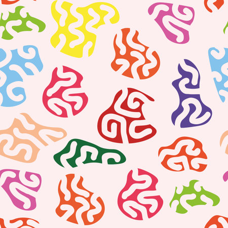 Vector seamless pattern. Free form organic shapes. Stylish structure of natural spots. Hand drawn abstract backgroundのイラスト素材