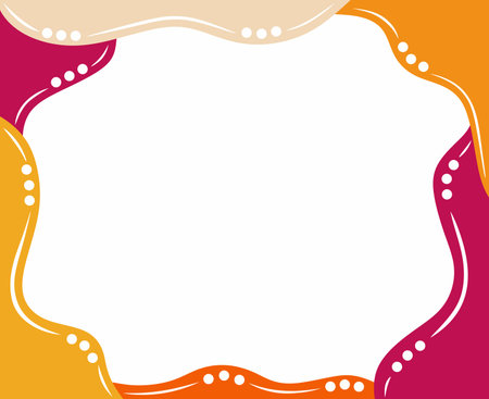 Wavy frame design element. Decor for brochure, banner, flyer. Color wave, curve line. Vector illustrationのイラスト素材