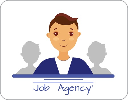 Illustration of employment agency, workerのイラスト素材