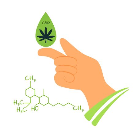 Vector illustration Oil with cannabidiol.のイラスト素材
