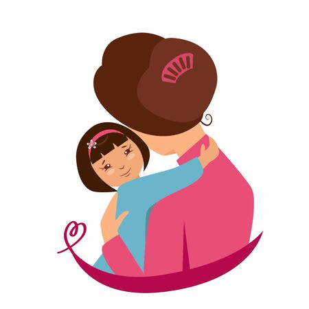 Vector illustration of Mothers Day, mom with a girlのイラスト素材
