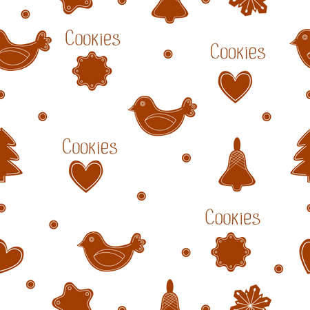 Cookies pattern for Christmas winter holidays. Vector illustrationのイラスト素材