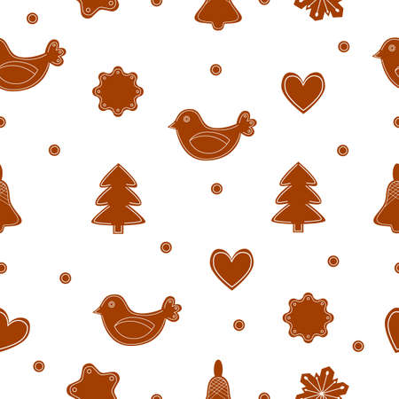 Christmas cookies pattern for winter holidays. Vector illustrationのイラスト素材