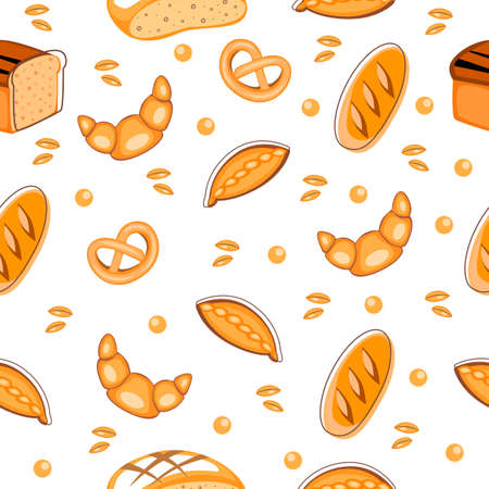 Bakery products pattern. Design for bakery and cafeのイラスト素材
