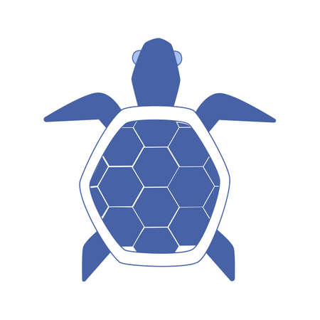 Vector illustration blue sea turtleのイラスト素材