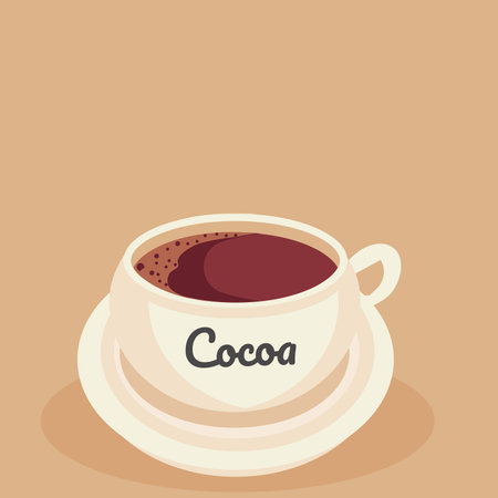 A cup of hot chocolate. isolated vector illustrationのイラスト素材