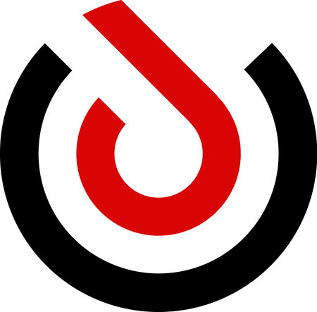 red and black round iconのイラスト素材