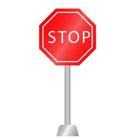 Stop sign isolated on whiteのイラスト素材