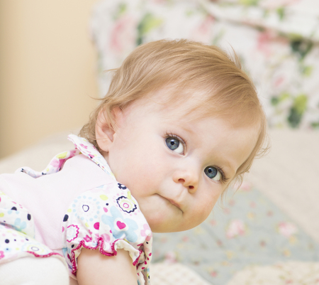 Portrait of the little girl of 11 months old の写真素材