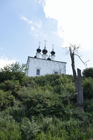 Kamenka river in Suzdal in summer in sunny weatherの写真素材