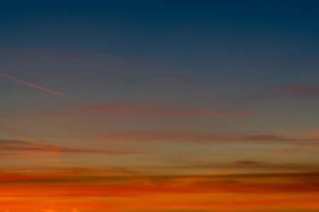 Sunset sky stratosphere background, pictured from planeの写真素材
