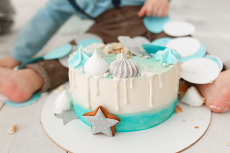 Baby cake smashの写真素材