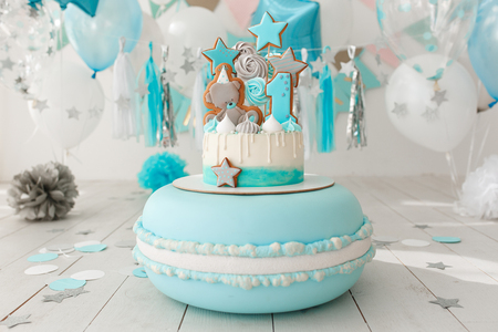 Baby birthday cakeの写真素材