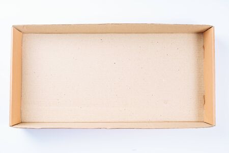 Open Carton Empty Box Isolated on White Backgroundの写真素材