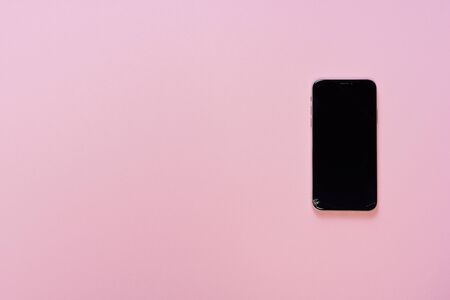 Broken Phone Display Small Glass Crack Flat Layの写真素材