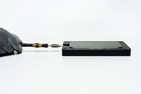 Mobile Phone Broken Display Repair Screwdriverの写真素材