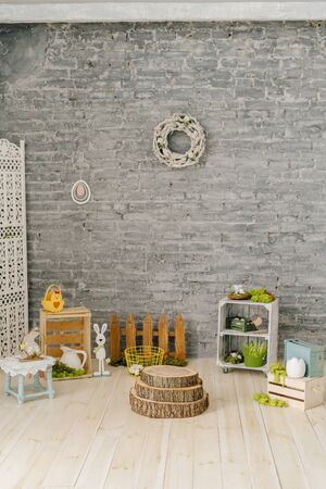 Easter Holiday Interior Background Copy Spaceの写真素材