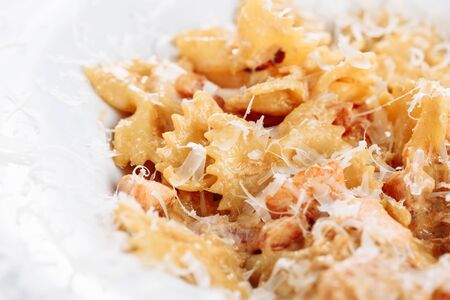 Creamy Pesto Farfalle Pasta Healthy Italian Foodの写真素材