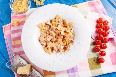 Delicious Farfalle Pasta Healthy Italian Foodの写真素材