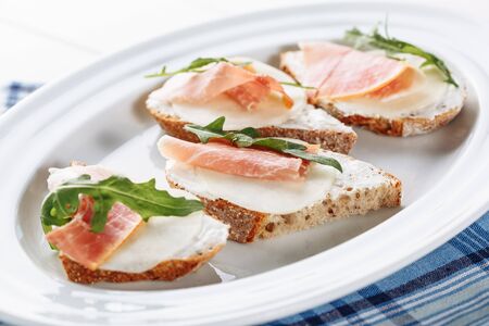 Prosciutto Mozzarella Italian Bread Sandwich Foodの写真素材