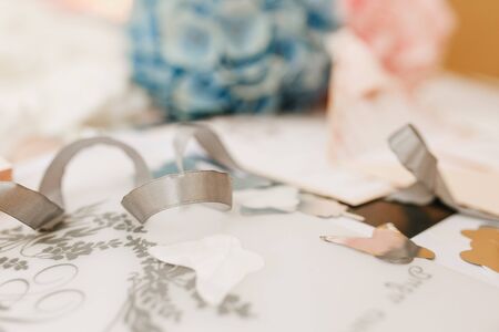 Unfocused blur rose petals, abstract romance background, pastel and soft flower butterfky cards like wedding decorの写真素材