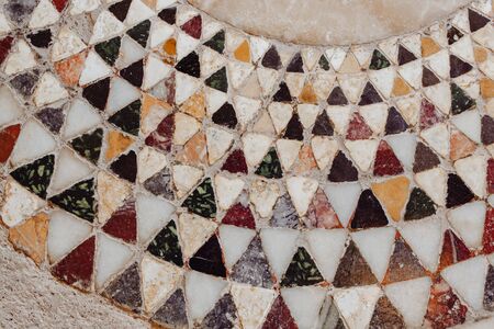 Geometric Mosaic Wall Vintage Triangle Designの写真素材