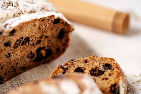 Baked Bread Sliced Pieces with Crispy Crust Snackの写真素材