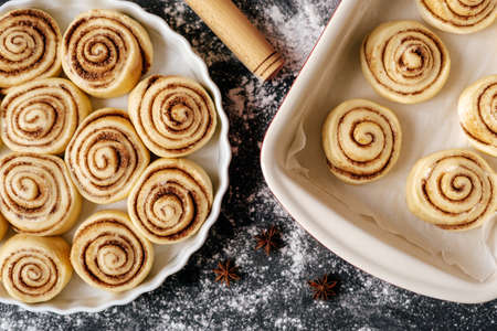 Prepare Cookie Confectionery Recipe Top View Photoの写真素材