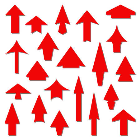 A set of arrows on a white background.のイラスト素材