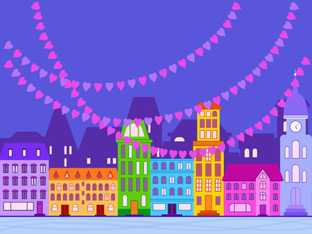 Illustration in a flat style for the day of lovers.のイラスト素材