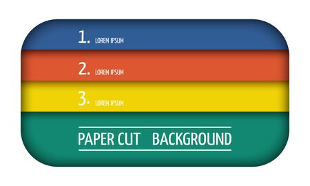 Geometric background. Fashionable composition of colored shapes cut out of paper. Landing page.Web design. Vector.のイラスト素材