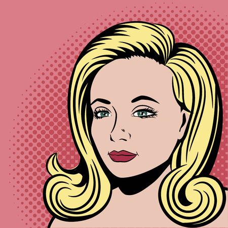 Woman in the pop art comics style.のイラスト素材