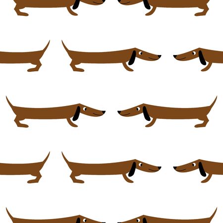 Dachshund. Seamless pattern. It is used for children s products, bedding, wrapping paper.のイラスト素材