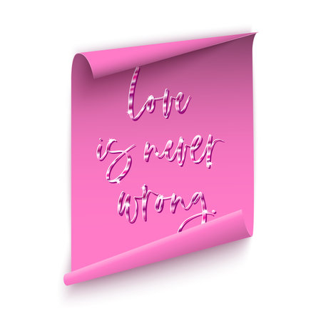 Love is never wrong. Congratulations on Valentine s Day. Postcard, poster, cover. Vector.のイラスト素材