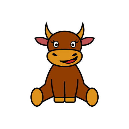 The bull is a symbol of the New Year. The character. Vector.のイラスト素材