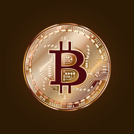 Image of a coin. Bitcoin. Cryptocurrency. Vector.のイラスト素材