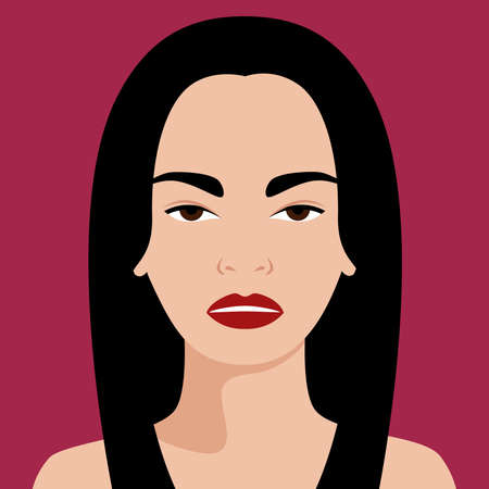 Young beautiful Asian woman. Beauty and fashion. Vector illustration in a flat style.のイラスト素材