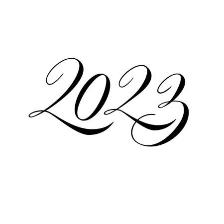 2023. Symbol of the New Year in numbers. Vector .のイラスト素材