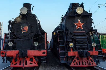 the Museum of vintage locomotives. Steam locomotives of the early twentieth century