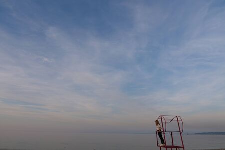 A sign on a cloudy dayundefinedの写真素材
