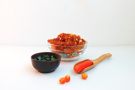 Glass beads made in the dishes as a spice for cooking