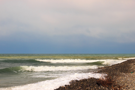 The waves of the sea. The area of the Big Sochi, Lazarevskoye, Russia.の写真素材