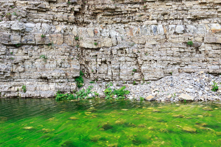 Green pond waterfall Shapsugs in the upper reaches of the river Ashe. The Area Of The Big Sochi. Russia.の写真素材