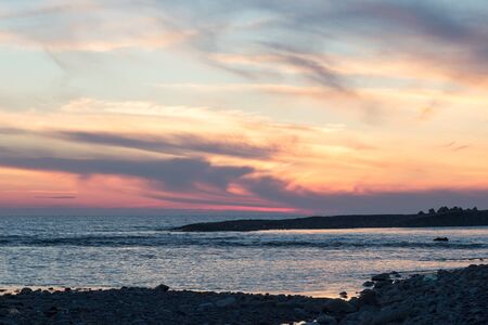 sunset on the black sea in Sochiの写真素材